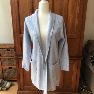 Light Blue Talbots Duster Cardigan with Pockets